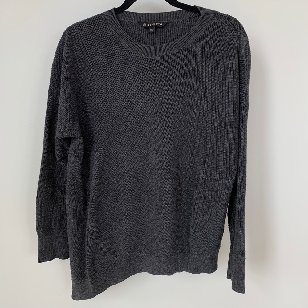 Athleta Dark Gray Asymmetrical Sweater Size L